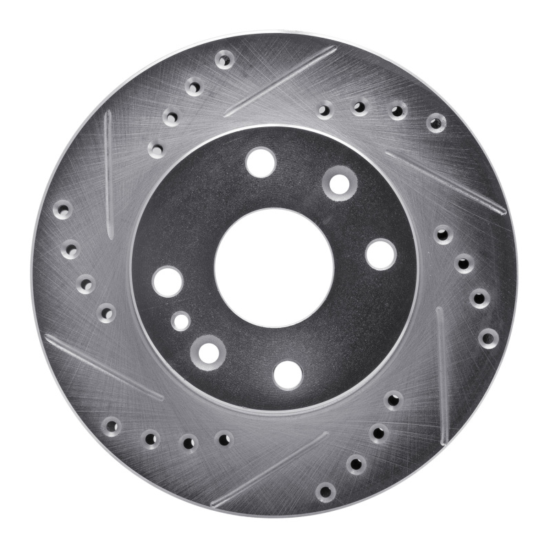 Picture of RNC Brake Rotor - Drill & Slot - R1 94-97 Ford ASPIRE Front Left Drilled & Slotted Silver Brake Rotor rnc631-54004L
