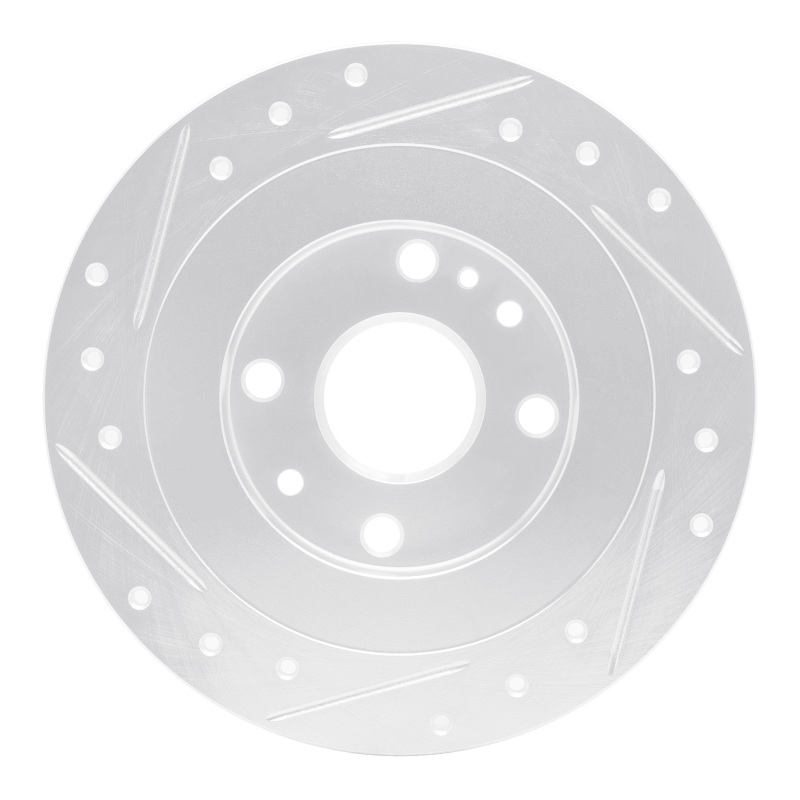 Picture of RNC Brake Rotor - Drill & Slot - R1 90-03 Ford Escort Rear Right Drilled & Slotted Silver Brake Rotor rnc631-54003R