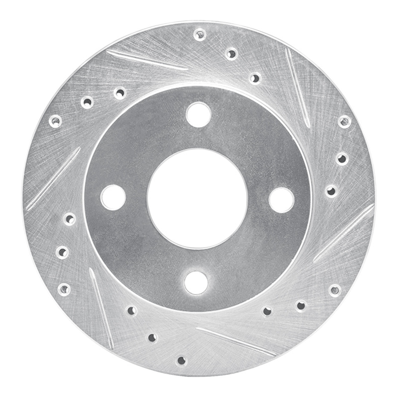Picture of RNC Brake Rotor - Drill & Slot - R1 81-94 Ford EXP Front Right Drilled & Slotted Silver Brake Rotor rnc631-54007R