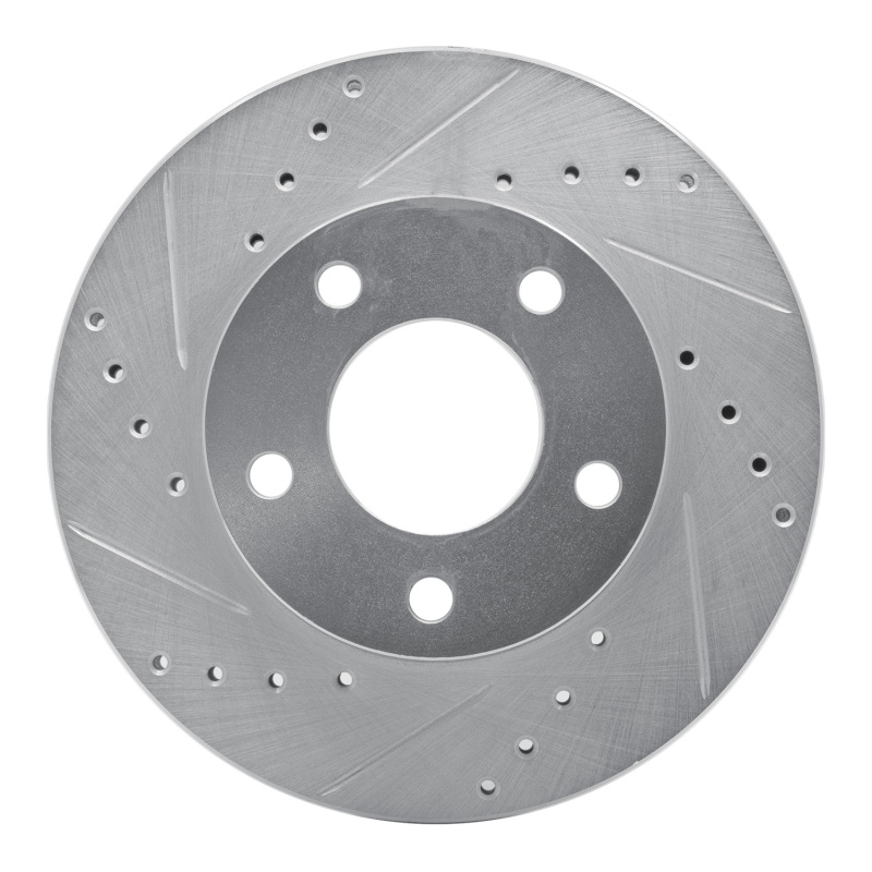 Picture of RNC Brake Rotor - Drill & Slot - R1 75-80 Ford Granada Left Rear Drilled & Slotted Silver Brake Rotor rnc631-54017D