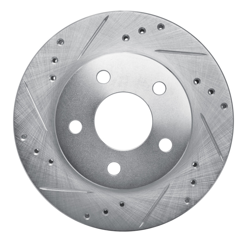 Picture of RNC Brake Rotor - Drill & Slot - R1 86-92 Ford Thunderbird Front Left Rear Left Drilled & Slotted Silver Brake Rotor rnc631-54020L