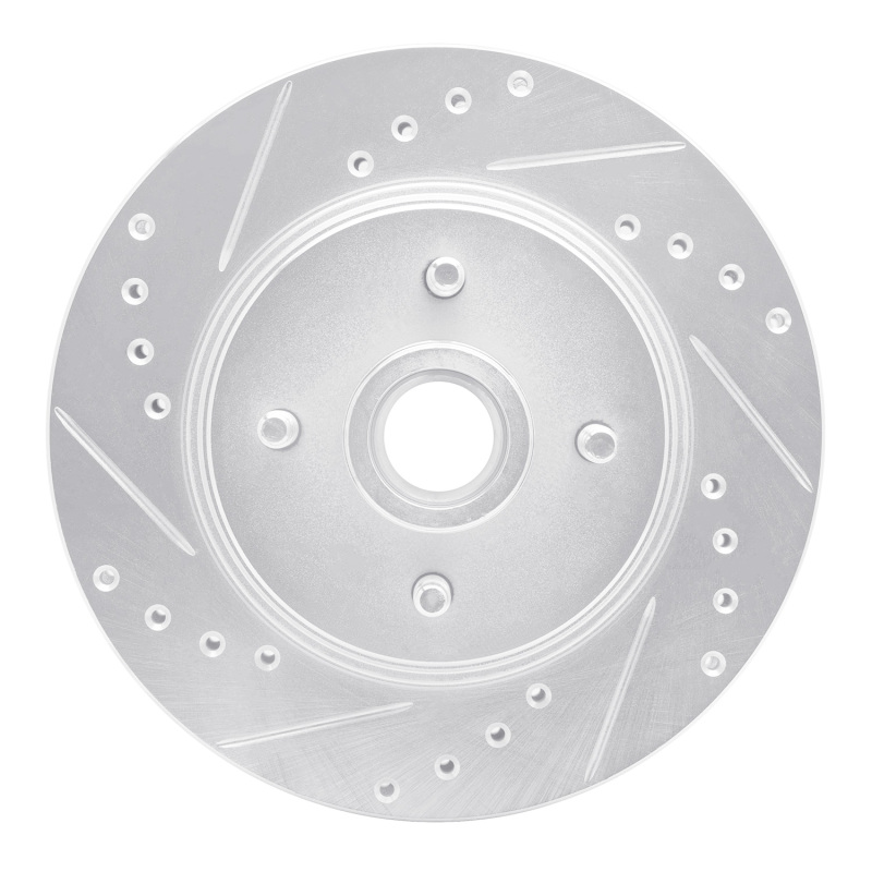 Picture of RNC Brake Rotor - Drill & Slot - R1 87-88 Ford Thunderbird Front Left Drilled & Slotted Silver Brake Rotor rnc631-54028L