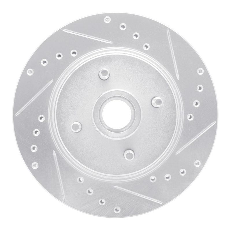 Picture of RNC Brake Rotor - Drill & Slot - R1 87-88 Ford Thunderbird Front Right Drilled & Slotted Silver Brake Rotor rnc631-54028R