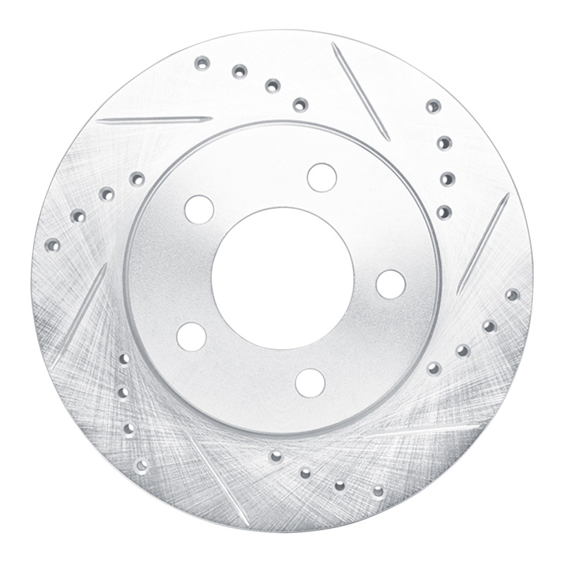Picture of RNC Brake Rotor - Drill & Slot - R1 70-93 Ford Taurus (Excl SHO) Front Right Drilled & Slotted Silver Brake Rotor rnc631-54029R