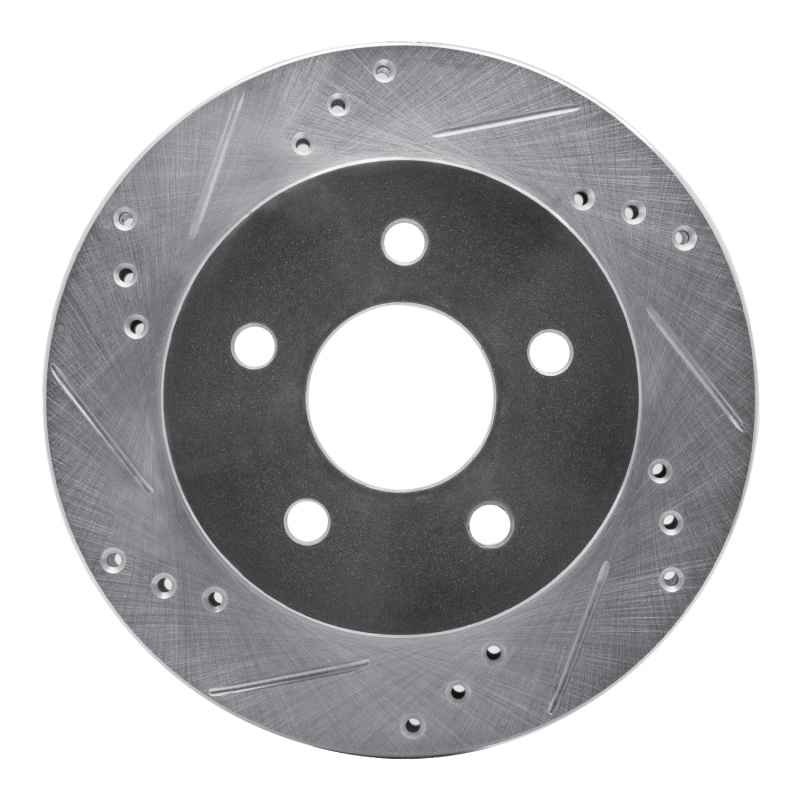Picture of RNC Brake Rotor - Drill & Slot - R1 90-92 Ford Taurus SHO Rear Left Drilled & Slotted Silver Brake Rotor rnc631-54030L