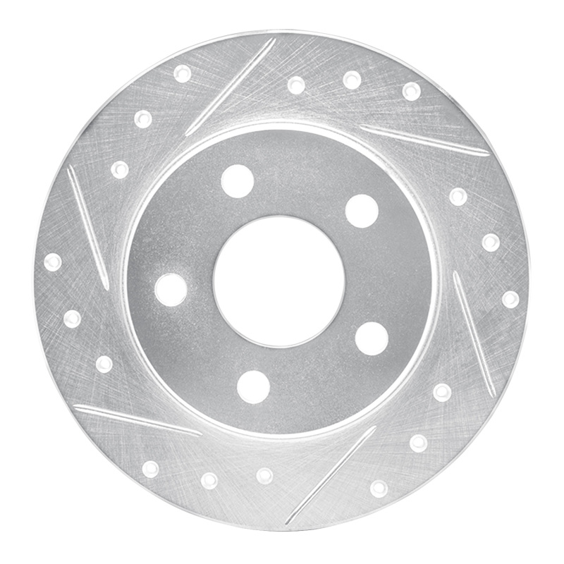 Picture of RNC Brake Rotor - Drill & Slot - R1 93-05 Ford Taurus SHO Rear Left Drilled & Slotted Silver Brake Rotor rnc631-54032L