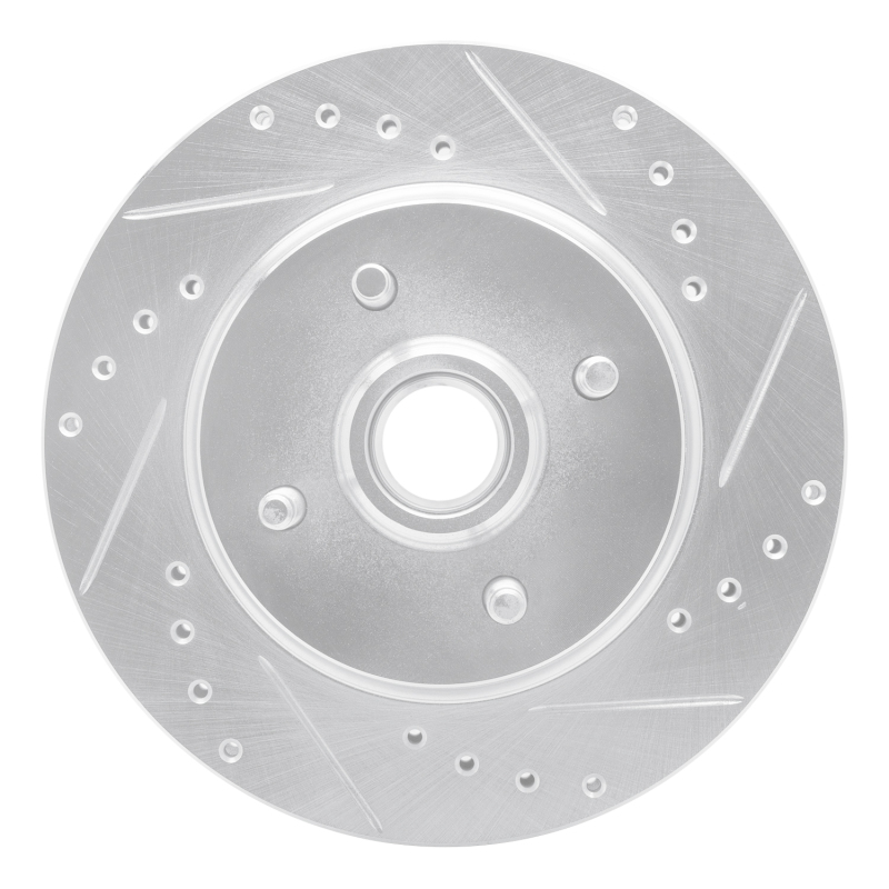 Picture of RNC Brake Rotor - Drill & Slot - R1 93-93 Ford Mustang Front Right Drilled & Slotted Silver Brake Rotor rnc631-54041R