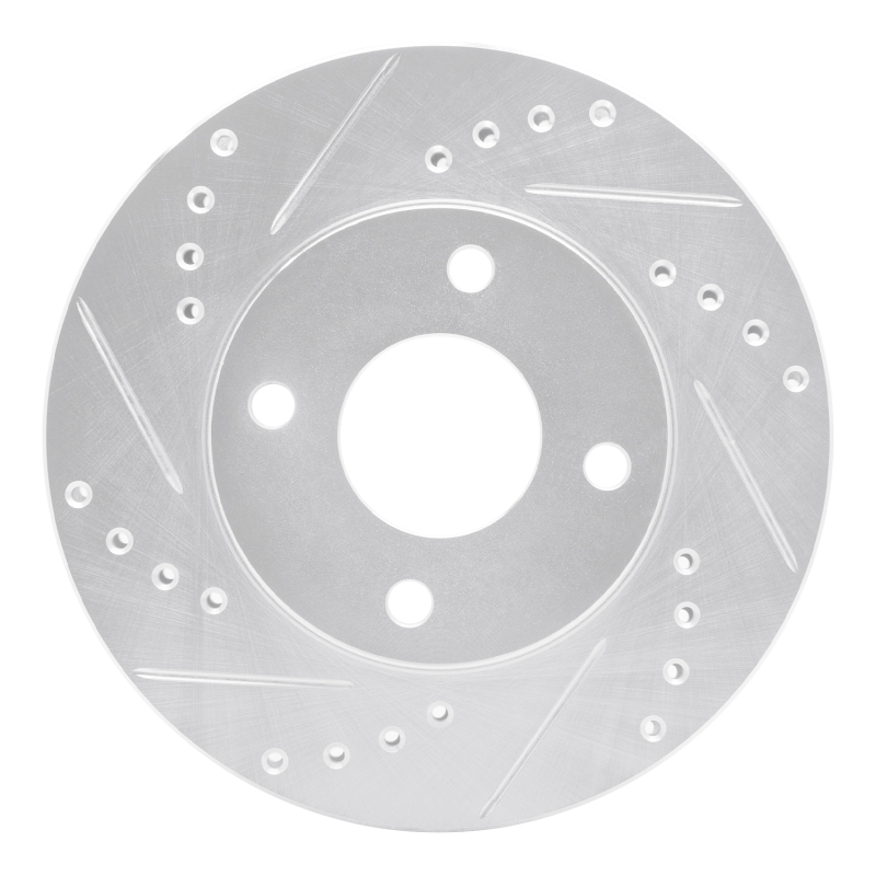 Picture of RNC Brake Rotor - Drill & Slot - R1 00-15 Ford Ikon (Mexico / Made In Brazil) Front Left Drilled & Slotted Silver Brake Rotor rnc631-54045L