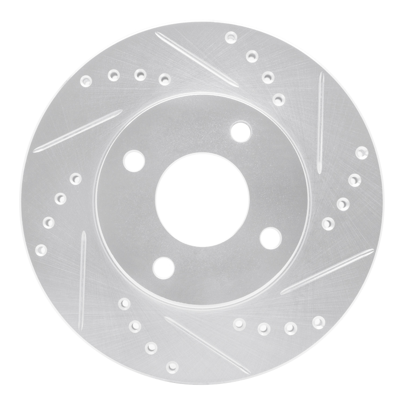 Picture of RNC Brake Rotor - Drill & Slot - R1 00-15 Ford Ecosport (Mexico) Front Right Drilled & Slotted Silver Brake Rotor rnc631-54045R