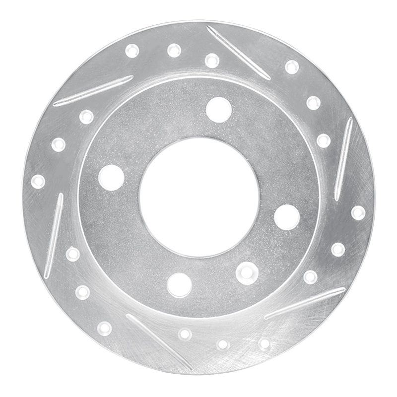 Picture of RNC Brake Rotor - Drill & Slot - R1 78-80 Ford Fiesta (USA/Canada) Front Right Drilled & Slotted Silver Brake Rotor rnc631-54048R