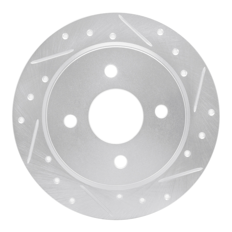 Picture of RNC Brake Rotor - Drill & Slot - R1 01-19 Ford Fiesta (USA/Canada) Rear Right Drilled & Slotted Silver Brake Rotor rnc631-54049R