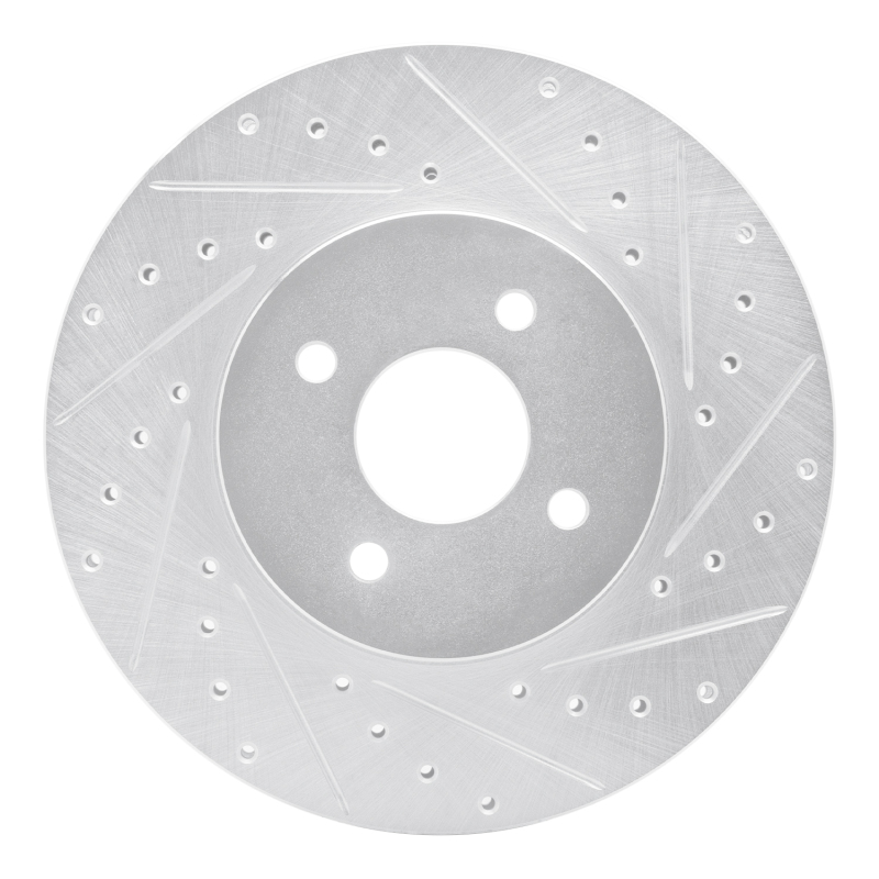 Picture of RNC Brake Rotor - Drill & Slot - R1 02-04 Ford Focus Front Right Drilled & Slotted Silver Brake Rotor rnc631-54050R