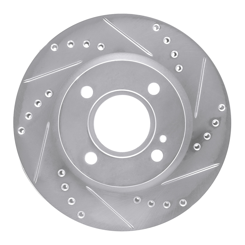 Picture of RNC Brake Rotor - Drill & Slot - R1 11-19 Ford Fiesta (USA/Canada) Front Right Drilled & Slotted Silver Brake Rotor rnc631-54063R