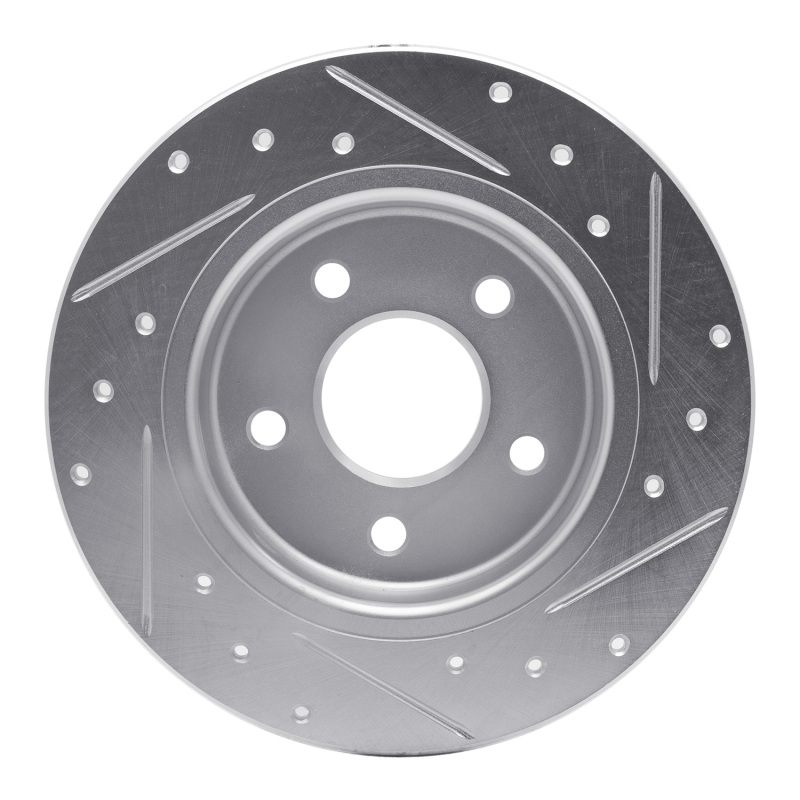 Picture of RNC Brake Rotor - Drill & Slot - R1 12-18 Ford Focus Rear Left Drilled & Slotted Silver Brake Rotor rnc631-54066L