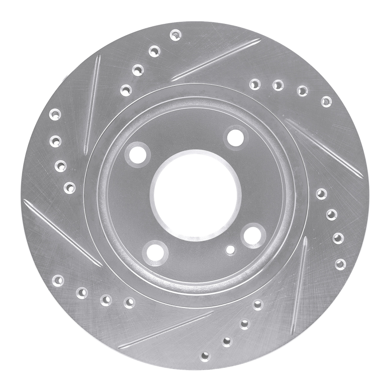 Picture of RNC Brake Rotor - Drill & Slot - R1 11-19 Ford Fiesta (USA/Canada) Front Right Drilled & Slotted Silver Brake Rotor rnc631-54063R