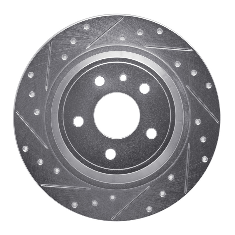 Picture of RNC Brake Rotor - Drill & Slot - R1 13-20 Ford Fusion Rear Left Drilled & Slotted Silver Brake Rotor rnc631-54068L