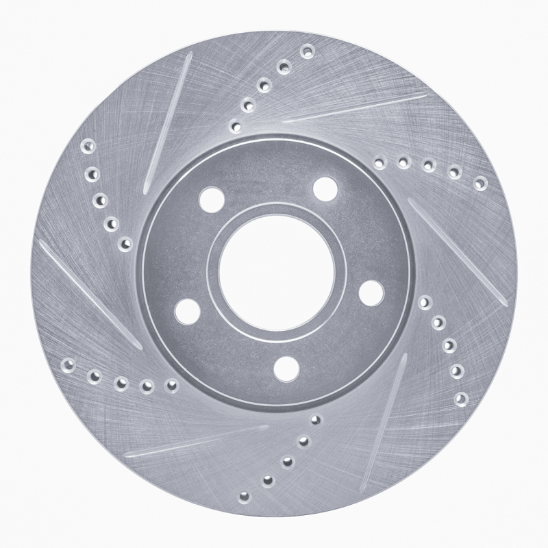 Picture of RNC Brake Rotor - Drill & Slot - R1 12-18 Ford Focus Front Left Drilled & Slotted Silver Brake Rotor rnc631-54067L