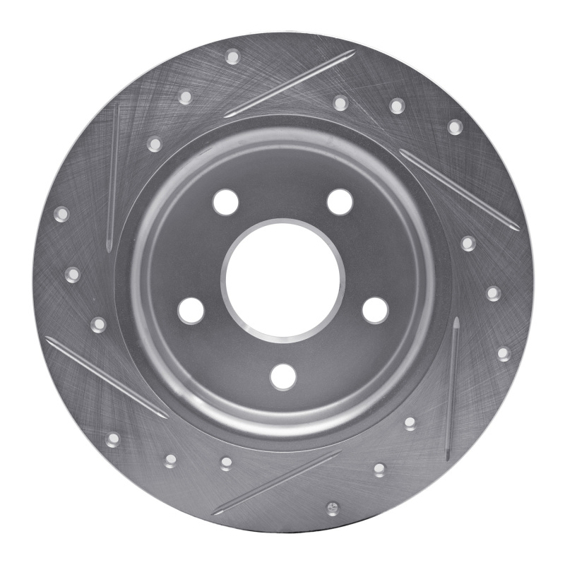 Picture of RNC Brake Rotor - Drill & Slot - R1 12-18 Ford Focus Rear Right Drilled & Slotted Silver Brake Rotor rnc631-54066R