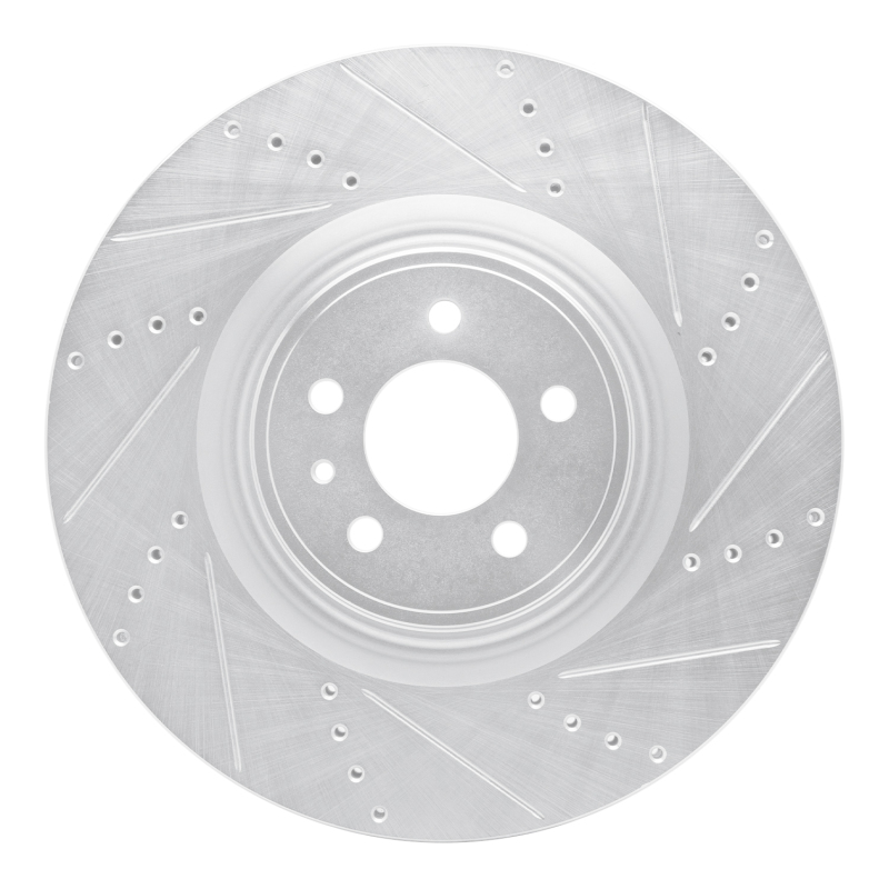 Picture of RNC Brake Rotor - Drill & Slot - R1 13-14 Ford Mustang Front Right Drilled & Slotted Silver Brake Rotor rnc631-54071R