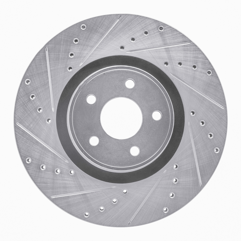 Picture of RNC Brake Rotor - Drill & Slot - R1 14-19 Ford Focus Front Left Drilled & Slotted Silver Brake Rotor rnc631-54082L