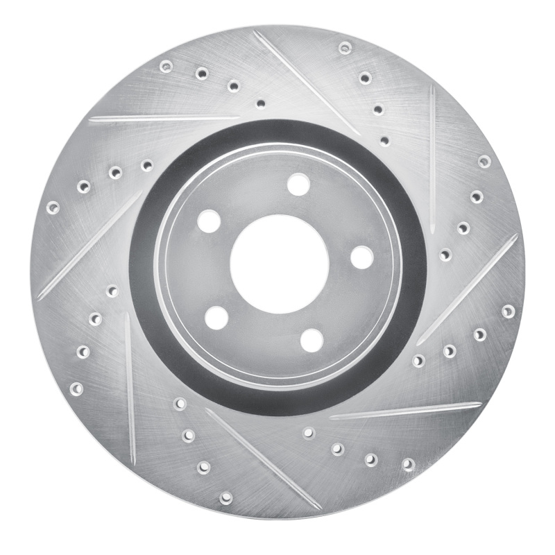 Picture of RNC Brake Rotor - Drill & Slot - R1 14-19 Ford Focus Front Right Drilled & Slotted Silver Brake Rotor rnc631-54082R