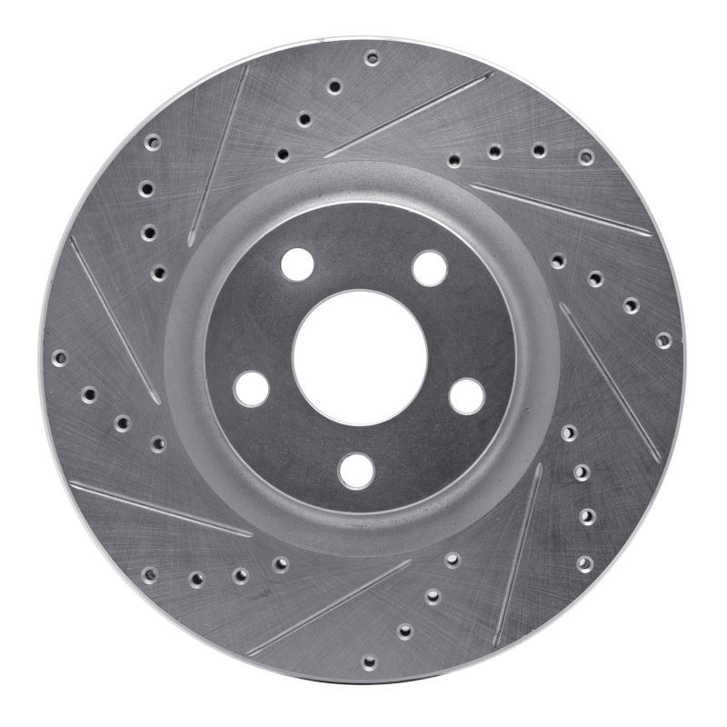 Picture of RNC Brake Rotor - Drill & Slot - R1 15-20 Ford Edge Front Left Drilled & Slotted Silver Brake Rotor rnc631-54095L