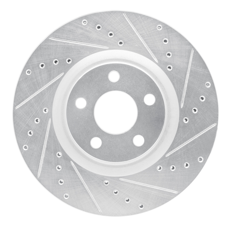 Picture of RNC Brake Rotor - Drill & Slot - R1 15-20 Ford Edge Front Right Drilled & Slotted Silver Brake Rotor rnc631-54095R