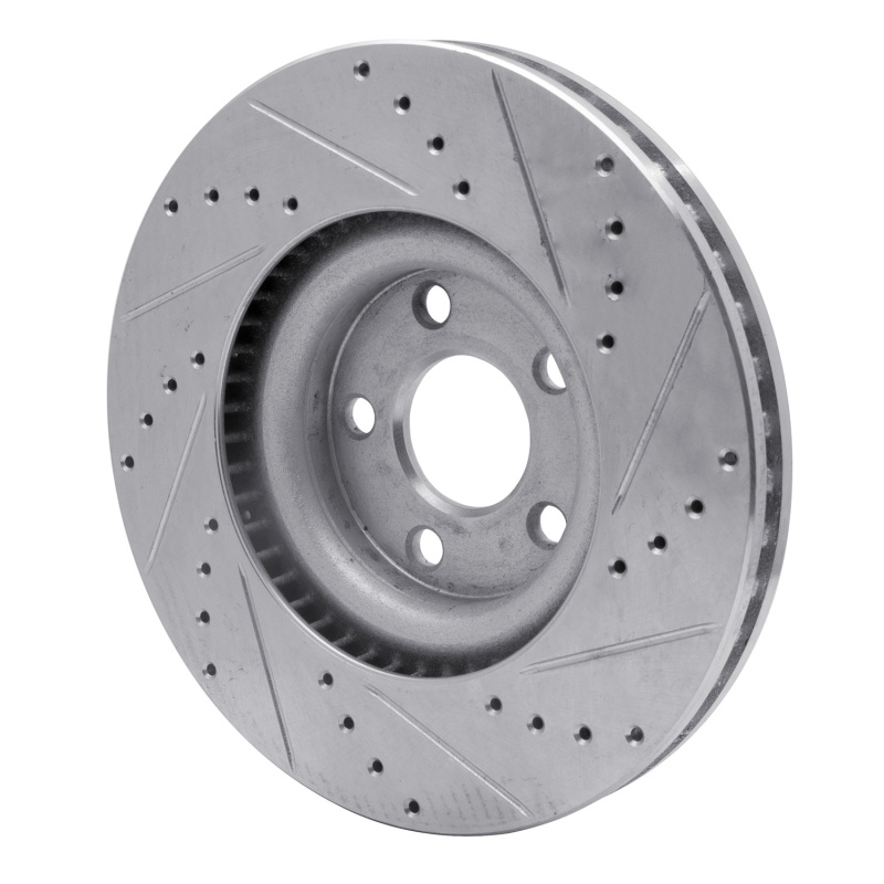Picture of RNC Brake Rotor - Drill & Slot - R1 15-20 Ford Edge Front Left Drilled & Slotted Silver Brake Rotor rnc631-54095L