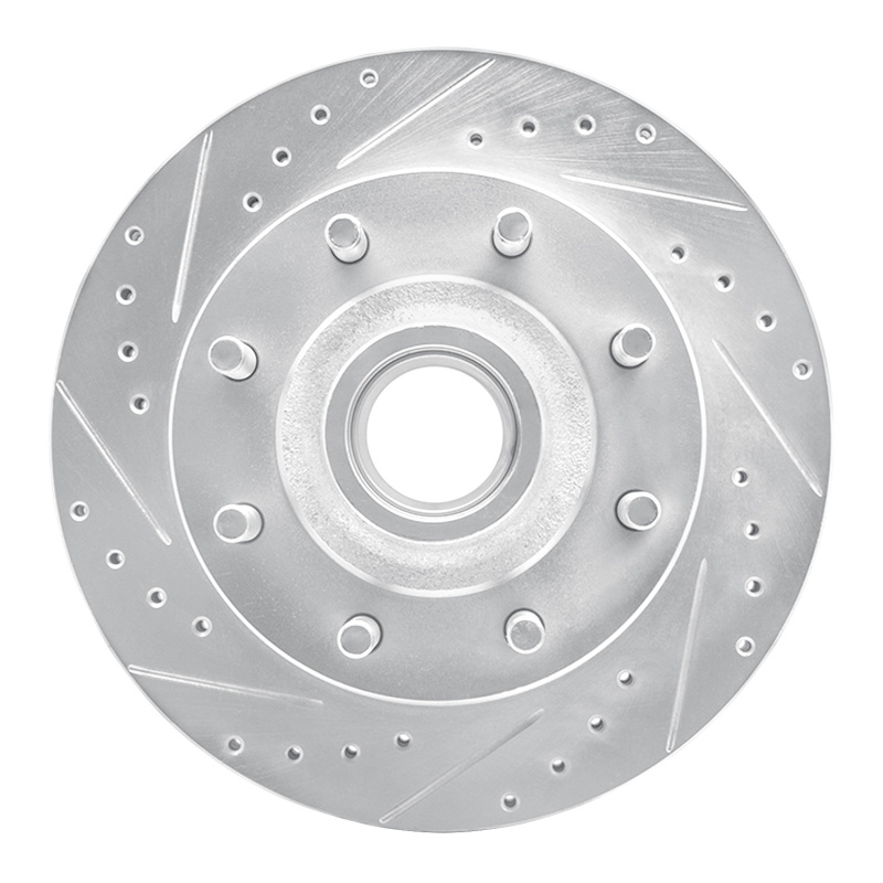 Picture of RNC Brake Rotor - Drill & Slot - R1 95-04 Ford E-250 Econoline Front Left Drilled & Slotted Silver Brake Rotor rnc631-54135L
