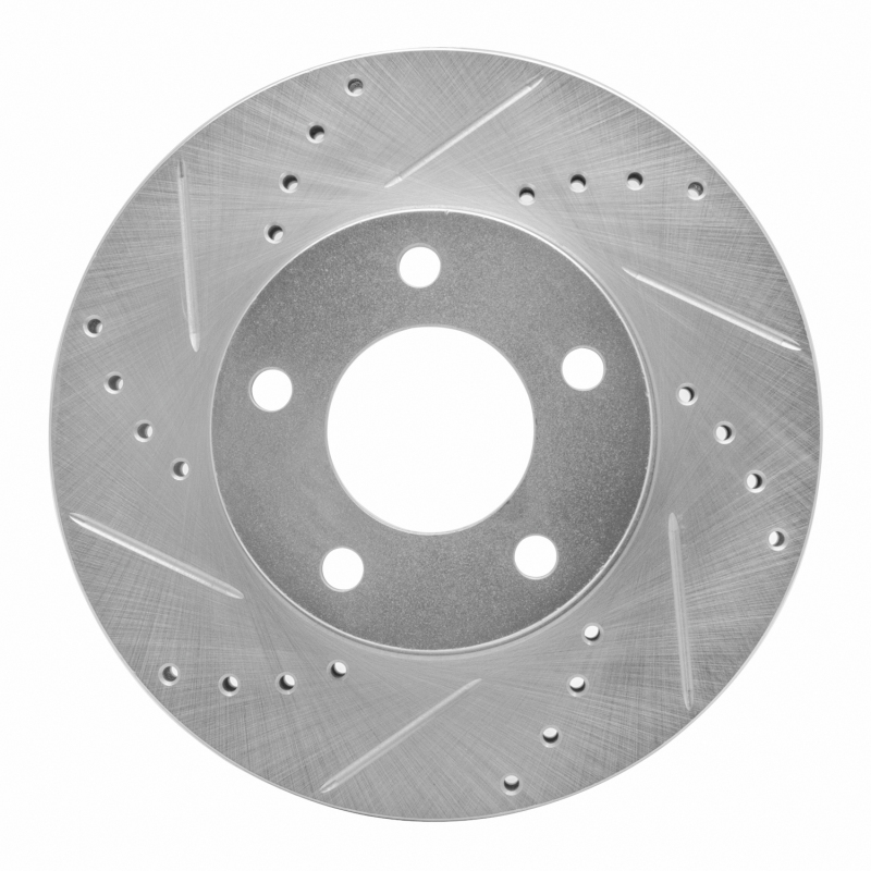 Picture of RNC Brake Rotor - Drill & Slot - R1 01-07 Ford Escape Front Left Drilled & Slotted Silver Brake Rotor rnc631-54177L