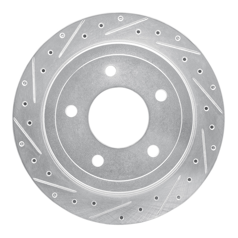 Picture of RNC Brake Rotor - Drill & Slot - R1 04-06 Ford E-150 Rear Left Drilled & Slotted Silver Brake Rotor rnc631-54192L