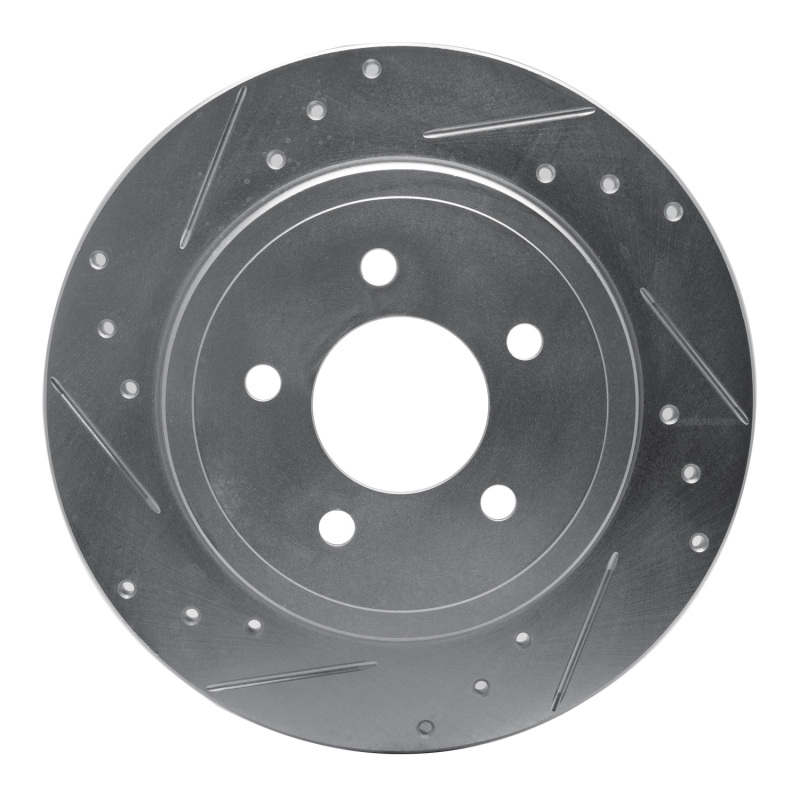 Picture of RNC Brake Rotor - Drill & Slot - R1 05-08 Ford Escape Rear Left Drilled & Slotted Silver Brake Rotor rnc631-54194L