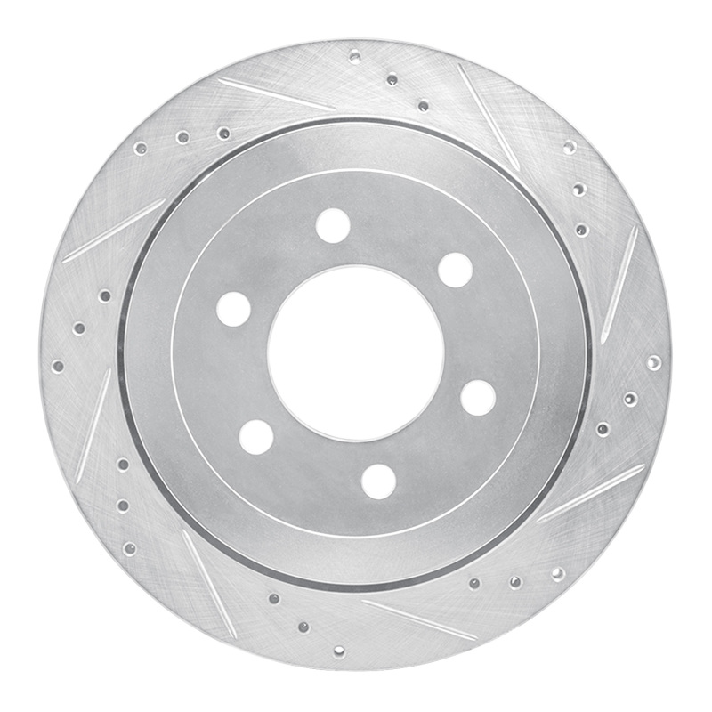 Picture of RNC Brake Rotor - Drill & Slot - R1 07-17 Ford Expedition Rear Right Drilled & Slotted Silver Brake Rotor rnc631-54205R
