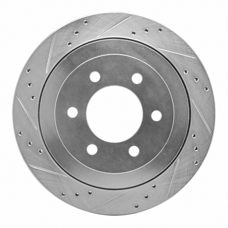 Picture of RNC Brake Rotor - Drill & Slot - R1 07-17 Ford Expedition Rear Left Drilled & Slotted Silver Brake Rotor rnc631-54205L