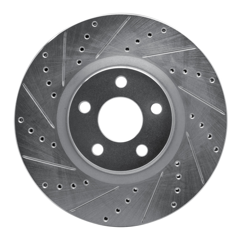 Picture of RNC Brake Rotor - Drill & Slot - R1 17-20 Lincoln MKZ Front Left Drilled & Slotted Silver Brake Rotor rnc631-54264L