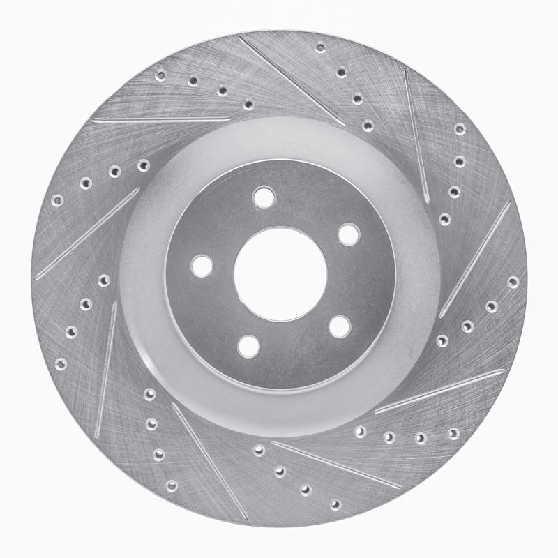 Picture of RNC Brake Rotor - Drill & Slot - R1 16-18 Ford Focus Front Right Drilled & Slotted Silver Brake Rotor rnc631-54261R