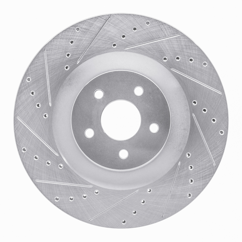 Picture of RNC Brake Rotor - Drill & Slot - R1 16-18 Ford Focus Front Left Drilled & Slotted Silver Brake Rotor rnc631-54261L