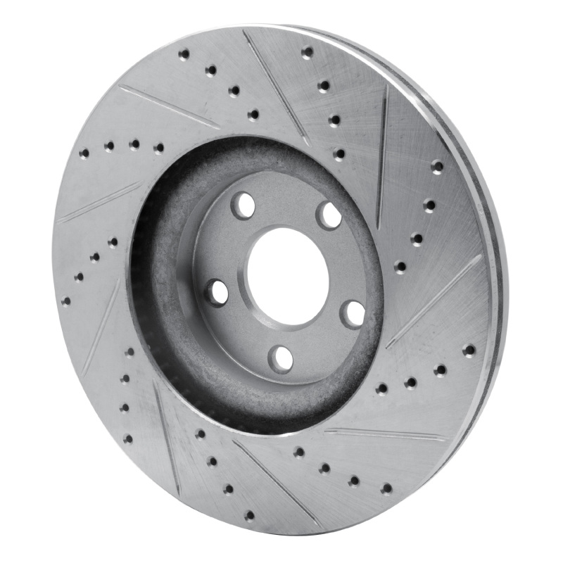 Picture of RNC Brake Rotor - Drill & Slot - R1 17-20 Lincoln MKZ Front Left Drilled & Slotted Silver Brake Rotor rnc631-54264L