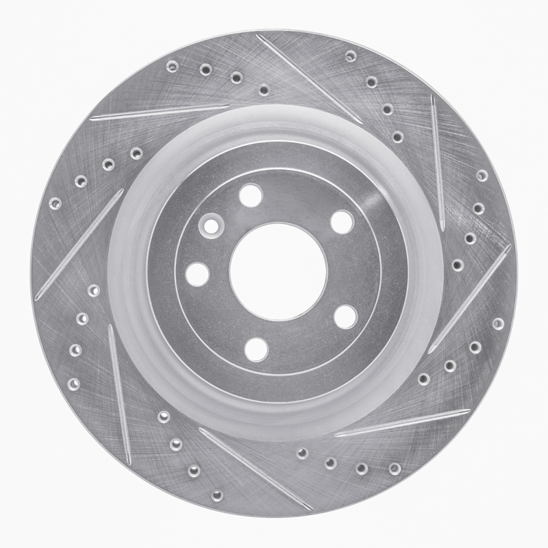 Picture of RNC Brake Rotor - Drill & Slot - R1 13-19 Ford Explorer Front Right Drilled & Slotted Silver Brake Rotor rnc631-54266R