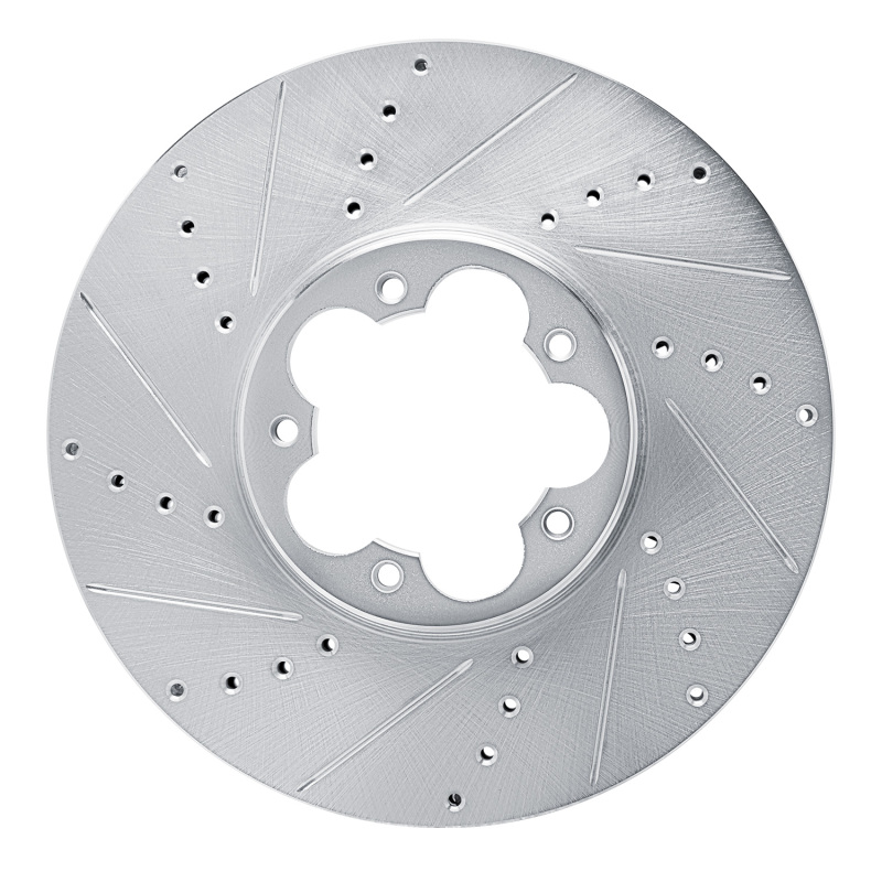 Picture of RNC Brake Rotor - Drill & Slot - R1 20-25 Ford E-Transit Front Left Drilled & Slotted Silver Brake Rotor rnc631-54270L