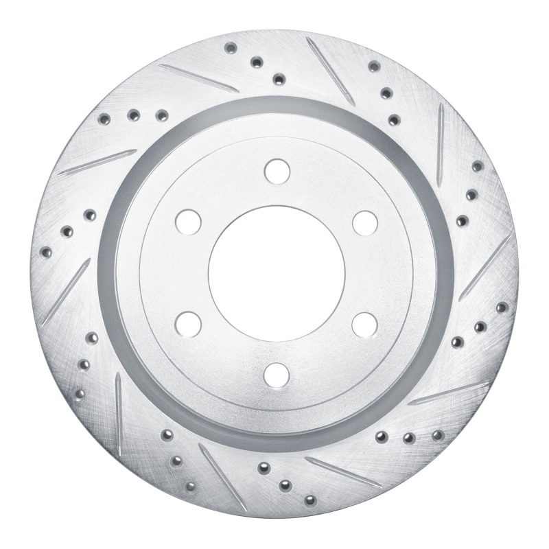 Picture of RNC Brake Rotor - Drill & Slot - R1 18-21 Ford F-150 4WD Rear Right Drilled & Slotted Silver Brake Rotor rnc631-54267R