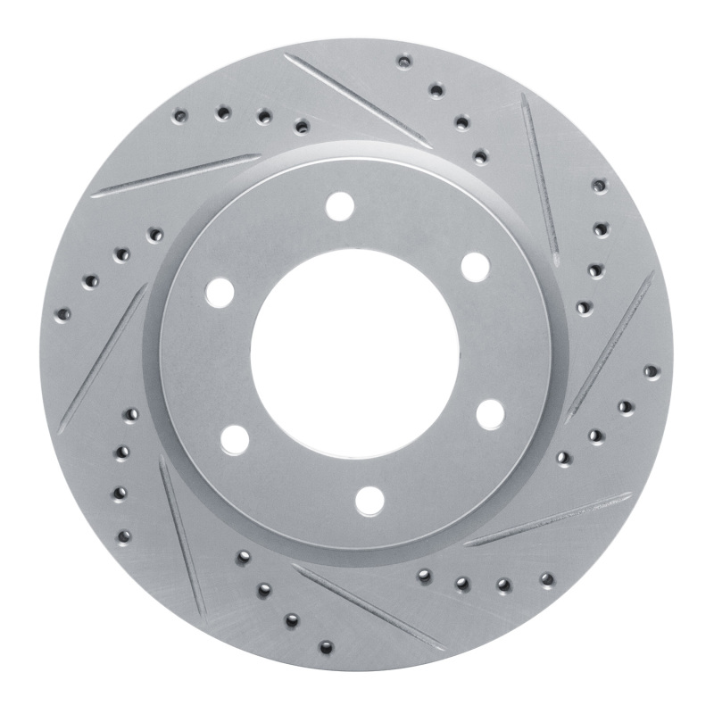Picture of RNC Brake Rotor - Drill & Slot - R1 19-25 Ford Ranger (USA/Canada) Front Right Drilled & Slotted Silver Brake Rotor rnc631-54275R