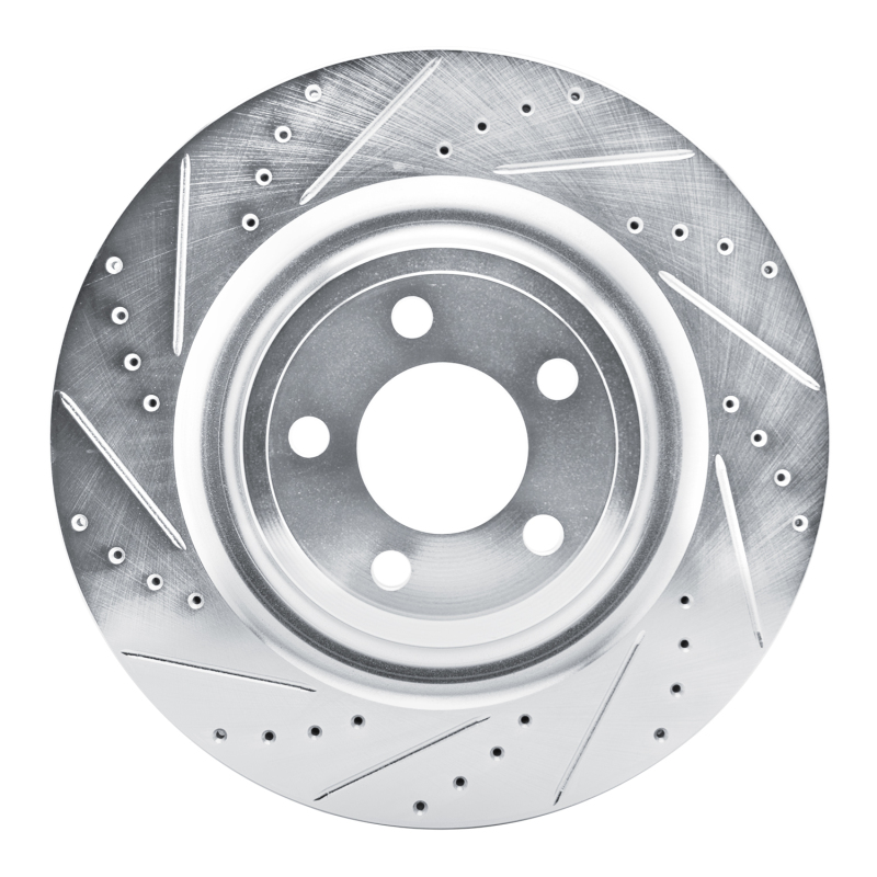 Picture of RNC Brake Rotor - Drill & Slot - R1 20-25 Ford Police Interceptor Utility Rear Left Drilled & Slotted Silver Brake Rotor rnc631-54278L
