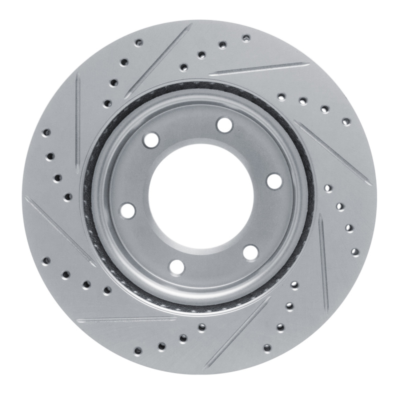 Picture of RNC Brake Rotor - Drill & Slot - R1 19-25 Ford Ranger (USA/Canada) Front Right Drilled & Slotted Silver Brake Rotor rnc631-54275R