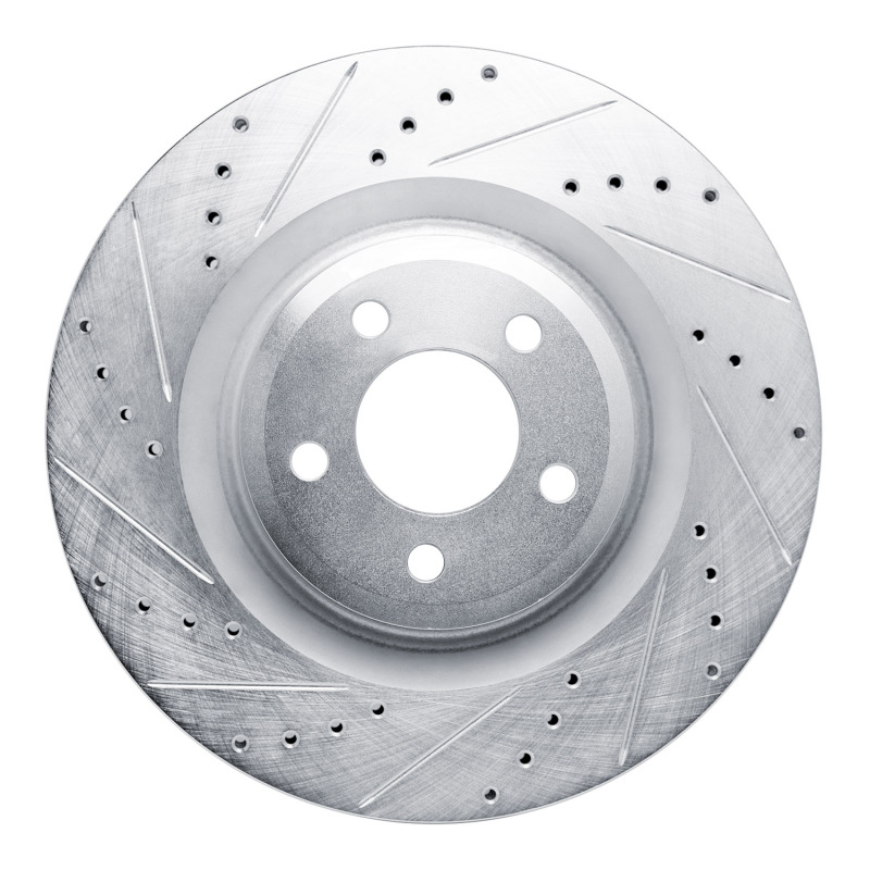 Picture of RNC Brake Rotor - Drill & Slot - R1 20-25 Ford Explorer Front Left Drilled & Slotted Silver Brake Rotor rnc631-54279L