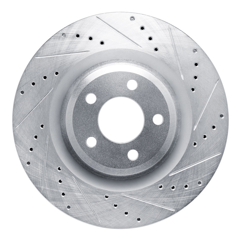 Picture of RNC Brake Rotor - Drill & Slot - R1 20-25 Ford Explorer Front Right Drilled & Slotted Silver Brake Rotor rnc631-54279R