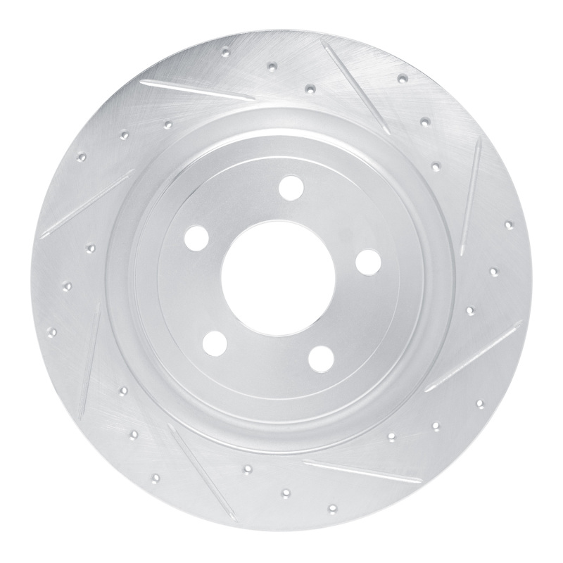 Picture of RNC Brake Rotor - Drill & Slot - R1 20-25 Ford Mustang Rear Right Drilled & Slotted Silver Brake Rotor rnc631-54280R