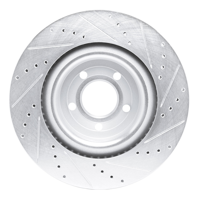 Picture of RNC Brake Rotor - Drill & Slot - R1 20-25 Ford Explorer Front Left Drilled & Slotted Silver Brake Rotor rnc631-54279L