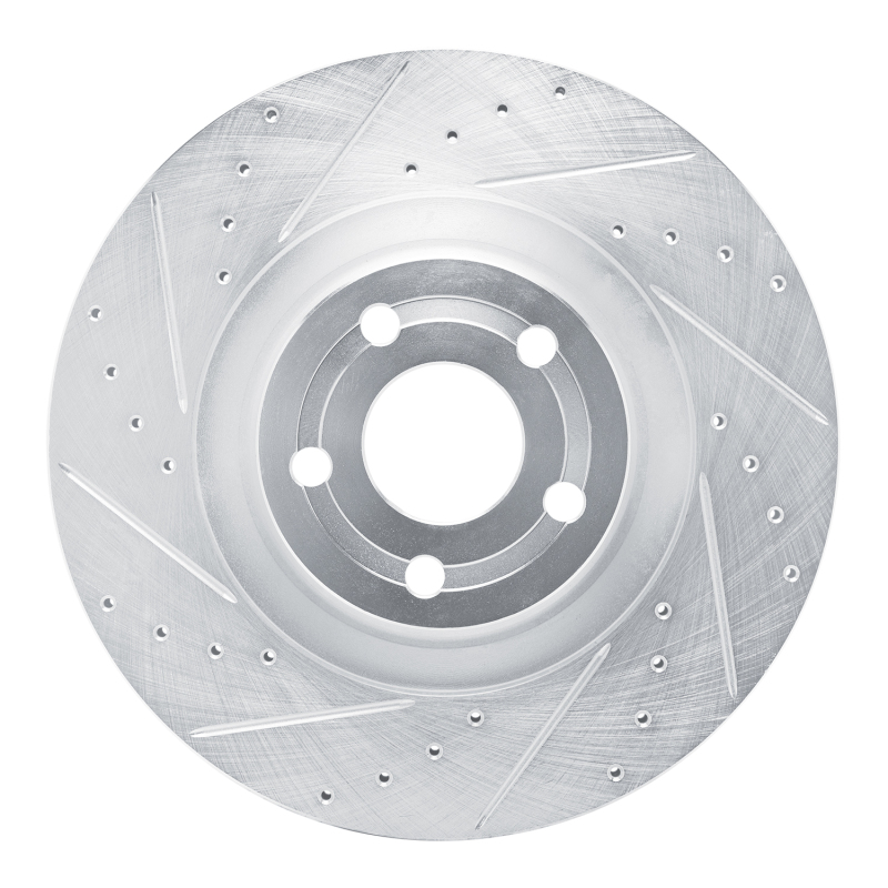 Picture of RNC Brake Rotor - Drill & Slot - R1 22-25 Ford Maverick Front Left Drilled & Slotted Silver Brake Rotor rnc631-54296L
