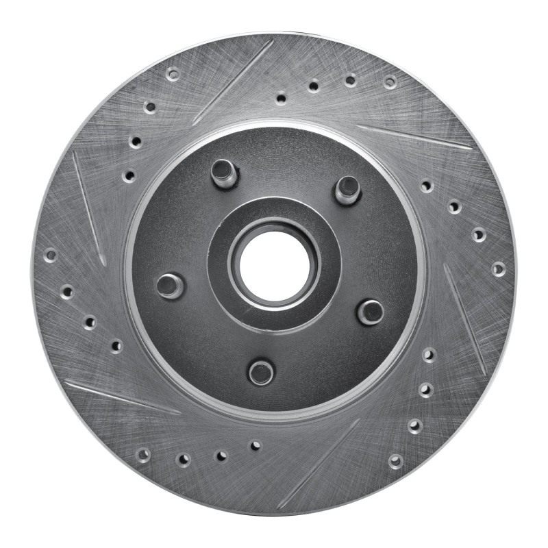Picture of RNC Brake Rotor - Drill & Slot - R1 87-92 Lincoln Mark VII Front Left Drilled & Slotted Silver Brake Rotor rnc631-55000L